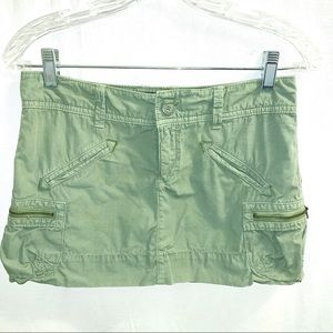American Eagle Military Cargo Zipper Mini Skirt